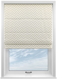 Chevron Stripe, Taupe - Motorised Roman Blind